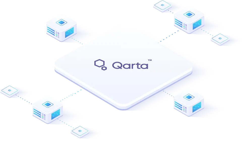 Illustration indicating that Qarta by Quarticle can be easily integrated with various access management solutions