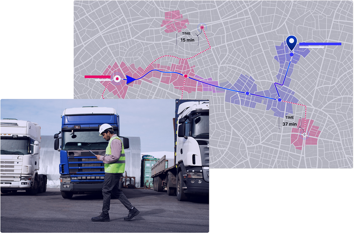 images showing optimised route planning 