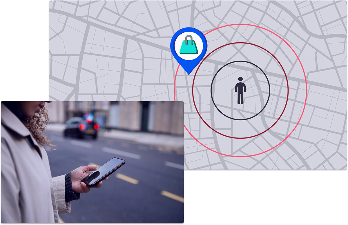 image depicting geofencing and proximity-based marketing